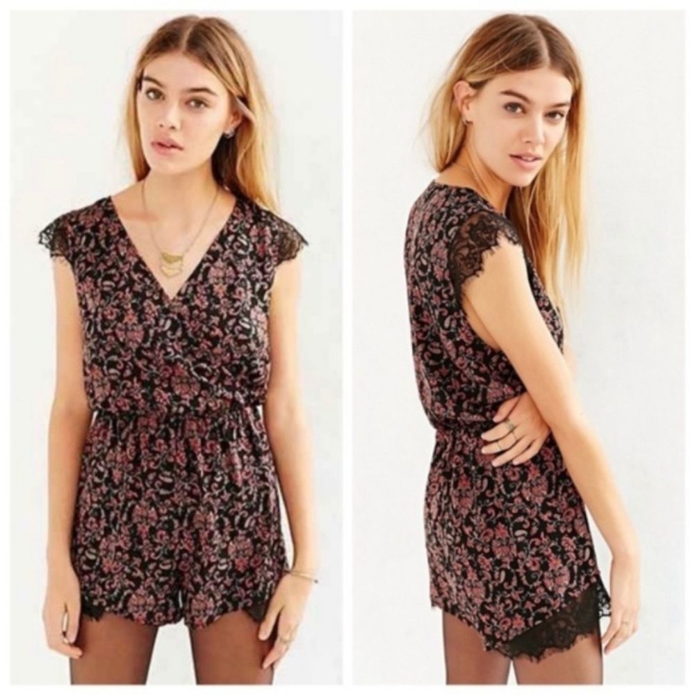 Urban Outfitters Kimchi Blue Floral Lace Romper